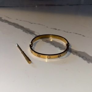 18k gold plated bangle with screw driver